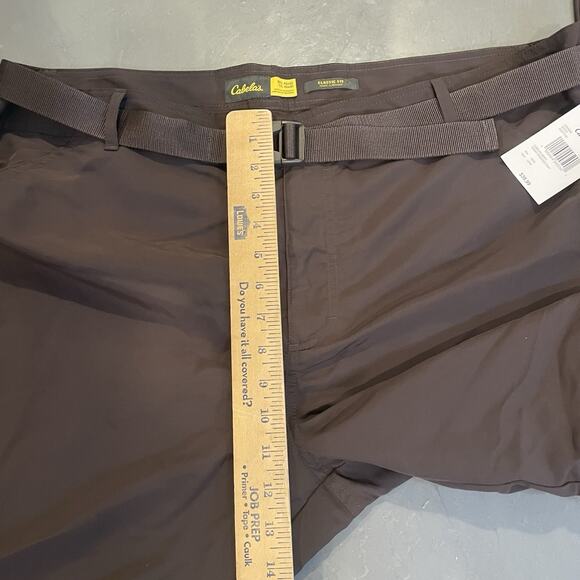 Cabela’s Convertible Cargo Pants Men 42x30 Belted Classic Fit Ankle Zip Brown - Picture 8 of 10